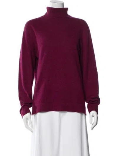 Pre-owned Theory Cashmere Turtleneck Sweater In Burgundy