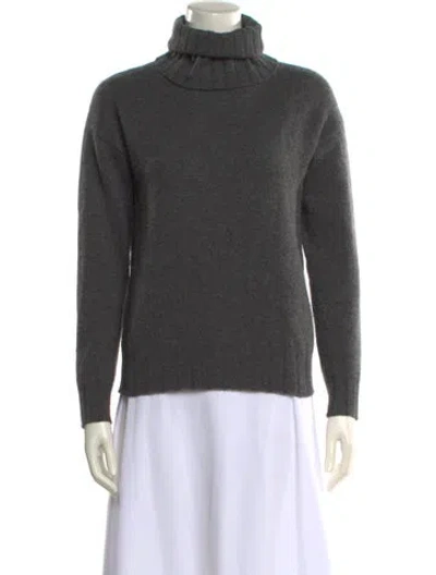 Pre-owned Theory Cashmere Turtleneck Sweater In Gray