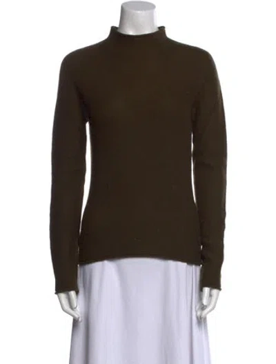 Pre-owned Theory Cashmere Turtleneck Sweater In Green