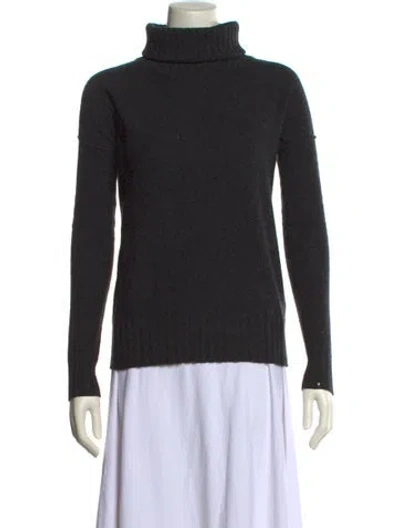 Pre-owned Theory Cashmere Turtleneck Sweater In Green