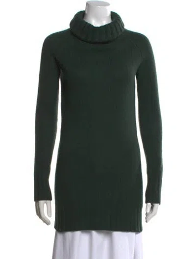Pre-owned Theory Cashmere Turtleneck Sweater In Green
