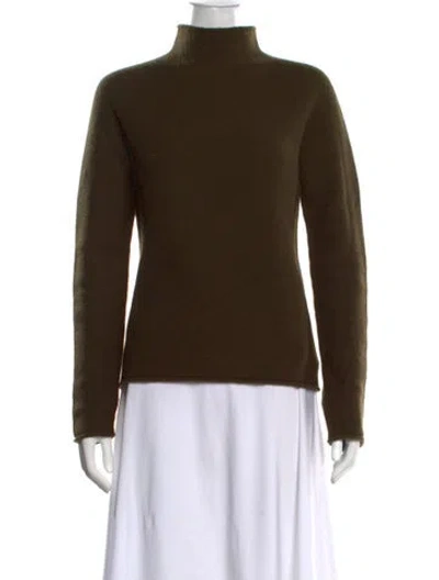 Pre-owned Theory Cashmere Turtleneck Sweater In Green