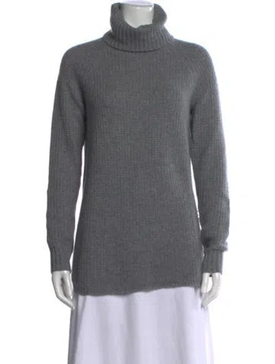 Pre-owned Theory Cashmere Turtleneck Sweater In Grey