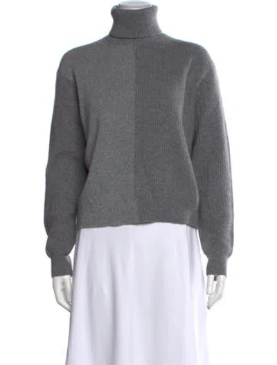Pre-owned Theory Cashmere Turtleneck Sweater In Grey