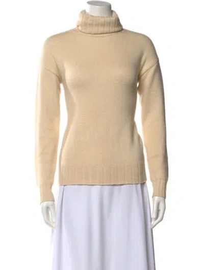 Pre-owned Theory Cashmere Turtleneck Sweater In Neutral