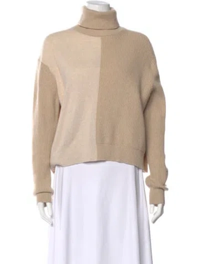 Pre-owned Theory Cashmere Turtleneck Sweater In Neutral