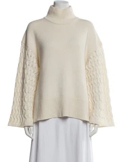 Pre-owned Theory Cashmere Turtleneck Sweater In Neutral