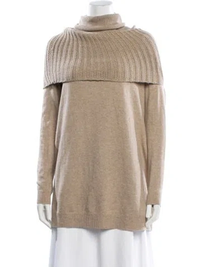 Pre-owned Theory Cashmere Turtleneck Sweater In Neutral