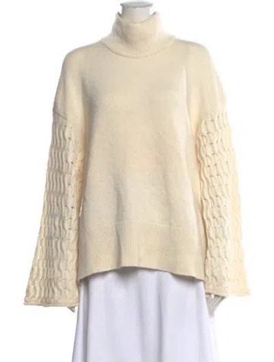 Pre-owned Theory Cashmere Turtleneck Sweater In Neutrals