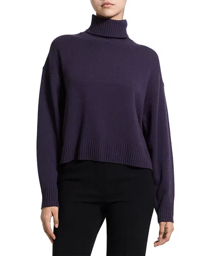 Theory Cashmere Turtleneck Sweater In Purple