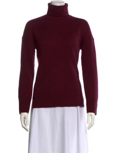 Pre-owned Theory Cashmere Turtleneck Sweater In Red
