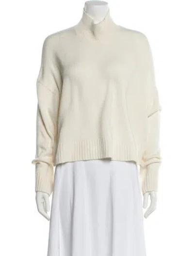 Pre-owned Theory Cashmere Turtleneck Sweater In White