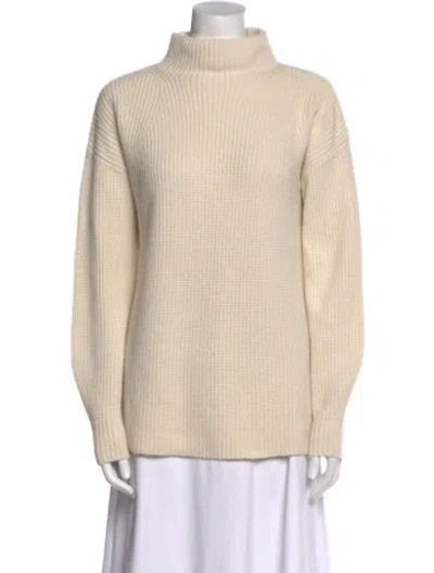 Pre-owned Theory Cashmere Turtleneck Sweater In White