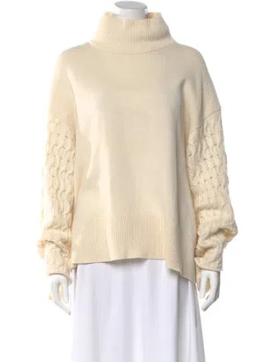 Pre-owned Theory Cashmere Turtleneck Sweater In White