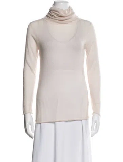 Pre-owned Theory Cashmere Turtleneck Sweater In White