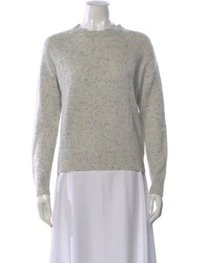 Pre-owned Theory Cashmere Tweed Pattern Sweater In Gray
