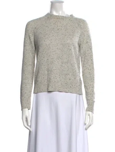Pre-owned Theory Cashmere Tweed Pattern Sweater In Grey