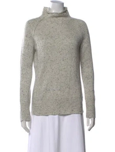 Pre-owned Theory Cashmere Tweed Pattern Sweater In Neutrals