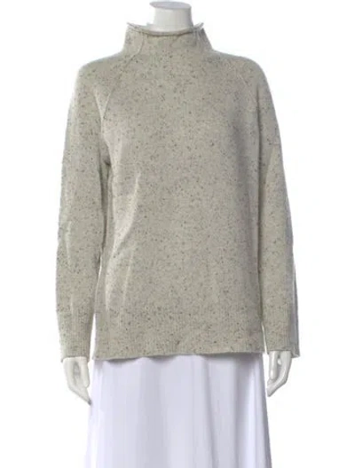 Pre-owned Theory Cashmere Tweed Pattern Sweater In Neutrals