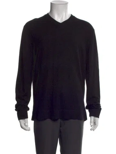 Pre-owned Theory Cashmere V-neck Cardigan In Black