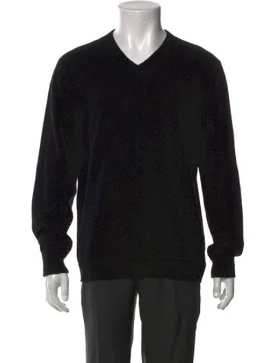 Pre-owned Theory Cashmere V-neck Pullover In Black
