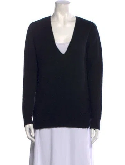 Pre-owned Theory Cashmere V-neck Sweater In Black