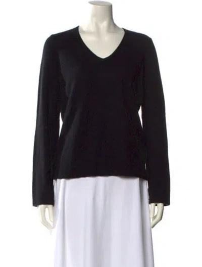 Pre-owned Theory Cashmere V-neck Sweater In Black
