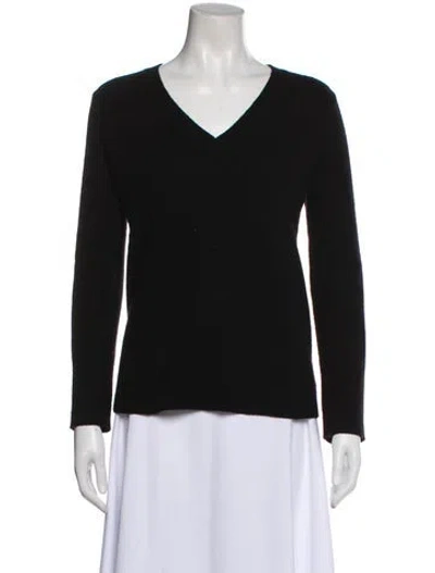 Pre-owned Theory Cashmere V-neck Sweater In Black