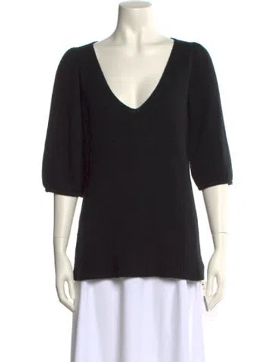 Pre-owned Theory Cashmere V-neck Sweater In Black