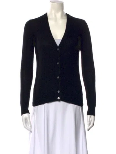 Pre-owned Theory Cashmere V-neck Sweater In Black