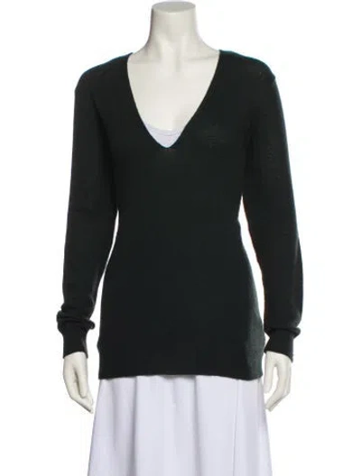 Pre-owned Theory Cashmere V-neck Sweater In Black
