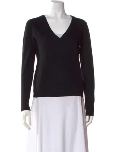 Pre-owned Theory Cashmere V-neck Sweater In Black