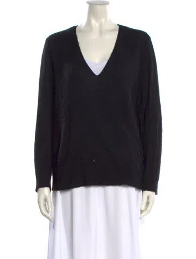 Pre-owned Theory Cashmere V-neck Sweater In Black