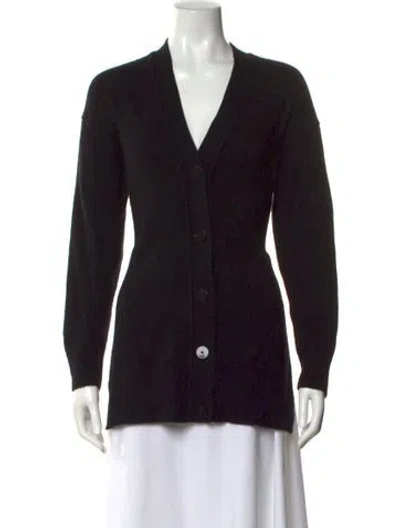 Pre-owned Theory Cashmere V-neck Sweater In Black