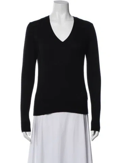 Pre-owned Theory Cashmere V-neck Sweater In Black