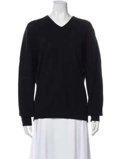 Pre-owned Theory Cashmere V-neck Sweater In Black