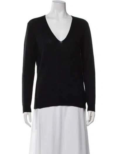 Pre-owned Theory Cashmere V-neck Sweater In Black