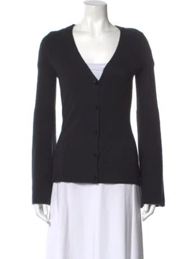 Pre-owned Theory Cashmere V-neck Sweater In Black