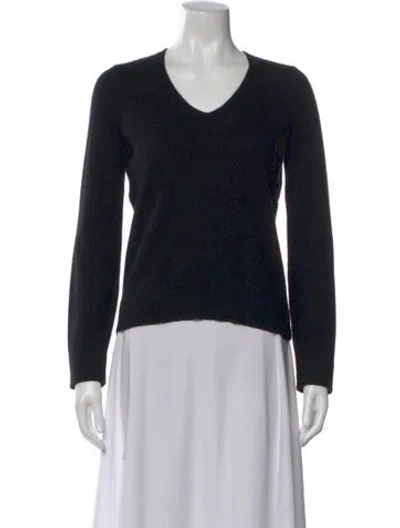 Pre-owned Theory Cashmere V-neck Sweater In Black