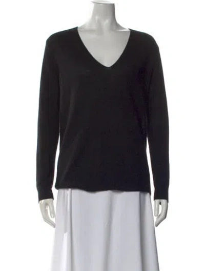Pre-owned Theory Cashmere V-neck Sweater In Black