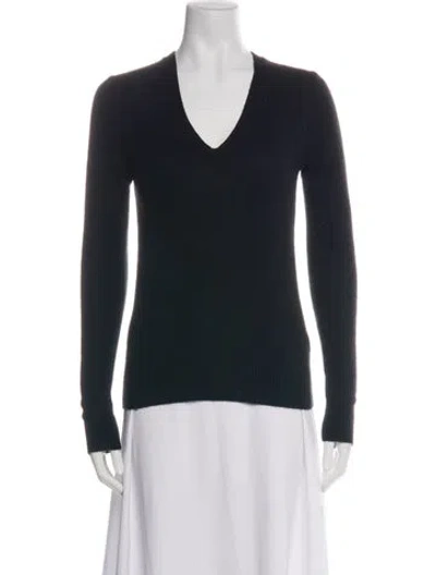 Pre-owned Theory Cashmere V-neck Sweater In Black