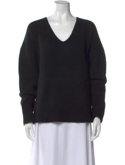 Pre-owned Theory Cashmere V-neck Sweater In Black