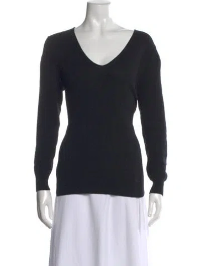 Pre-owned Theory Cashmere V-neck Sweater In Black