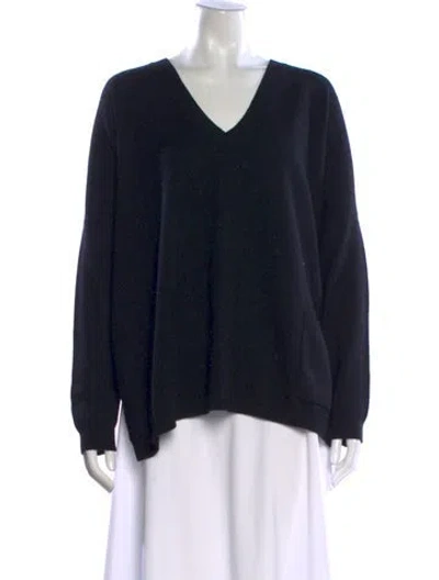 Pre-owned Theory Cashmere V-neck Sweater In Black