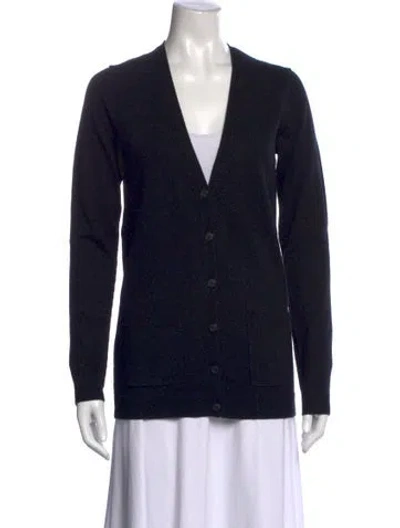 Pre-owned Theory Cashmere V-neck Sweater In Black