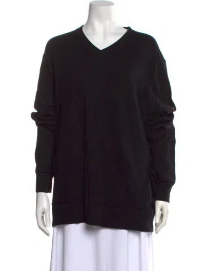 Pre-owned Theory Cashmere V-neck Sweater In Black