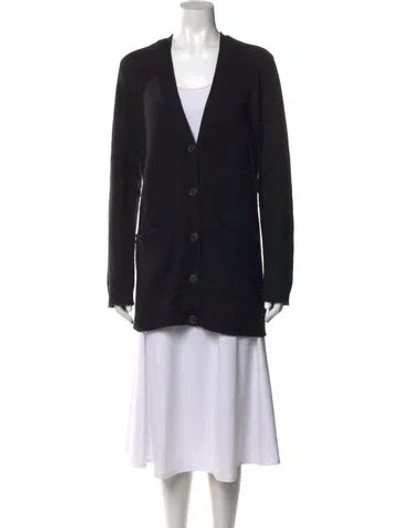 Pre-owned Theory Cashmere V-neck Sweater In Black