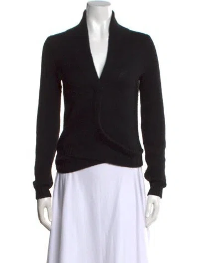 Pre-owned Theory Cashmere V-neck Sweater In Black