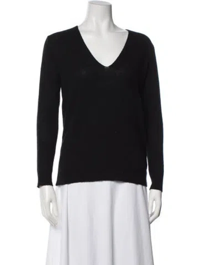 Pre-owned Theory Cashmere V-neck Sweater In Black