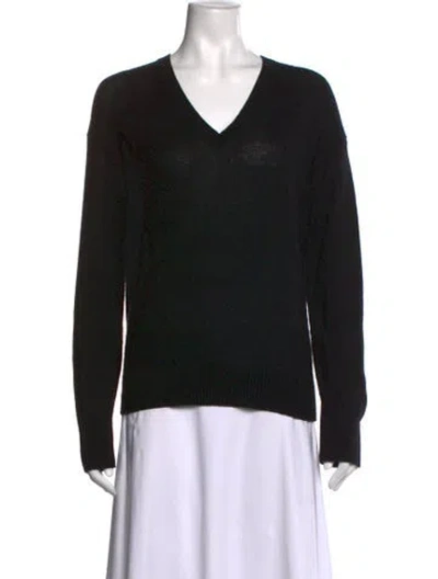 Pre-owned Theory Cashmere V-neck Sweater In Black